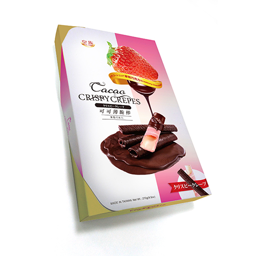 Delicious Pastries Series-Cacao Crispy Crepes with Strawberry & Chocolate Flavor