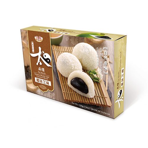 Bouncy and Soft Mochi Series-Sesame Mochi with Coconut-